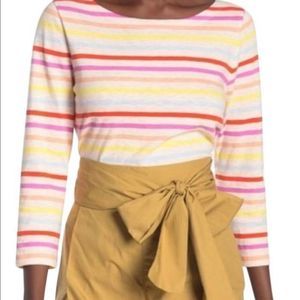 JCrew Boatneck Multicolor Striped Tee Size Large